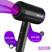 Мощный электрический фен для волос, профессиональный ионный фен для горячего/холодного ветра, салонное оборудование, низкий уровень шума, 3200 Вт, салонный фен для волос