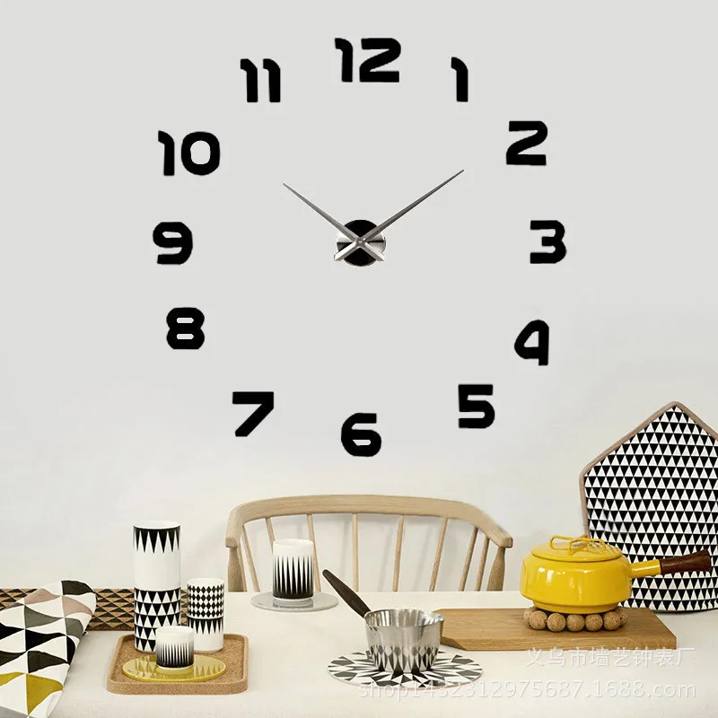 Wall Clock Fashion Simple Living Room DIY Wall Clock Sticken on the Wall 3D Creative Photo Wall Manufacturers Wholesale Customiz