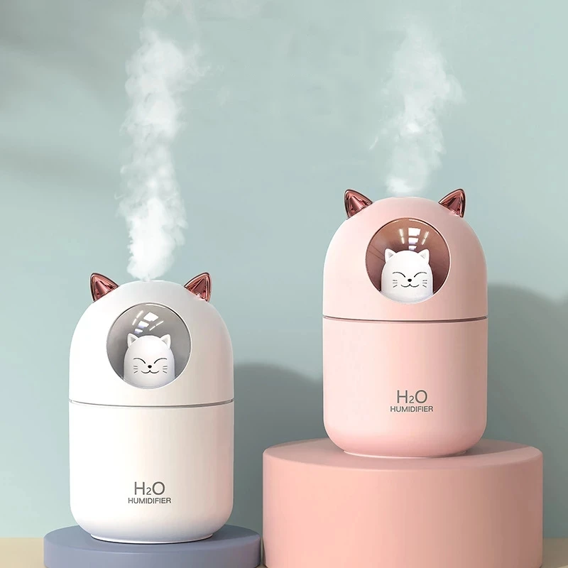 300ML Cute Rabbit Ultra-Silent Portable Electric Air Humidifier  Ultrasonic Vaporizer Mini Aroma Essential Difuser Purificador