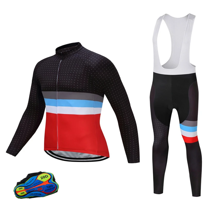 Spring Autumn Breathable Riding Bike Fashion Tight Fitting Ultraviolet-Proof Sets Set Cycling Clothes Men's Jersey Suit Sport 2