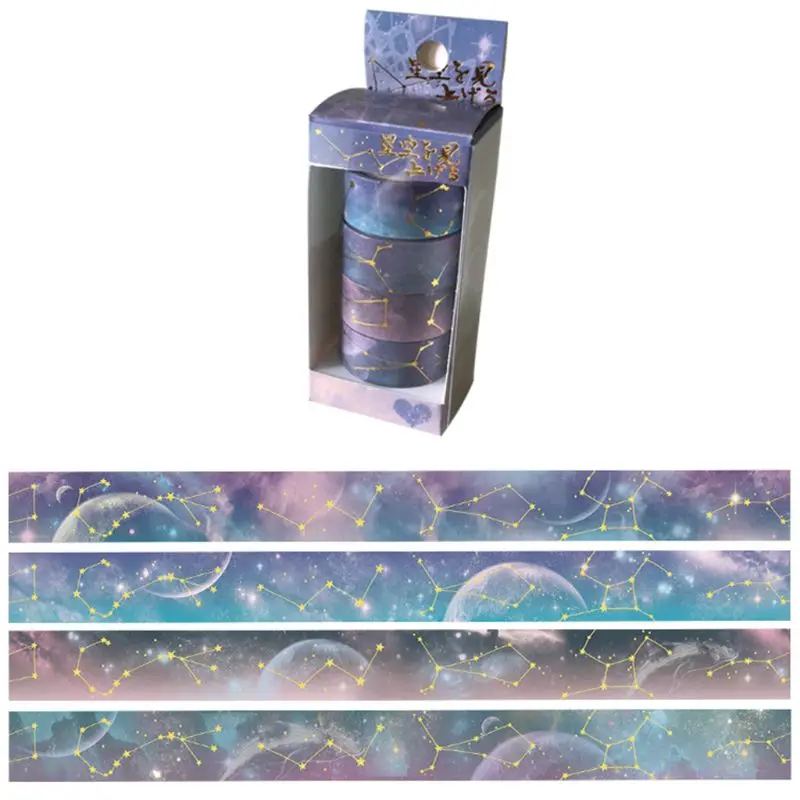 Starry Sky Cherry Blossoms Washi Tape Adhesive Tape DIY Scrapbooking Sticker