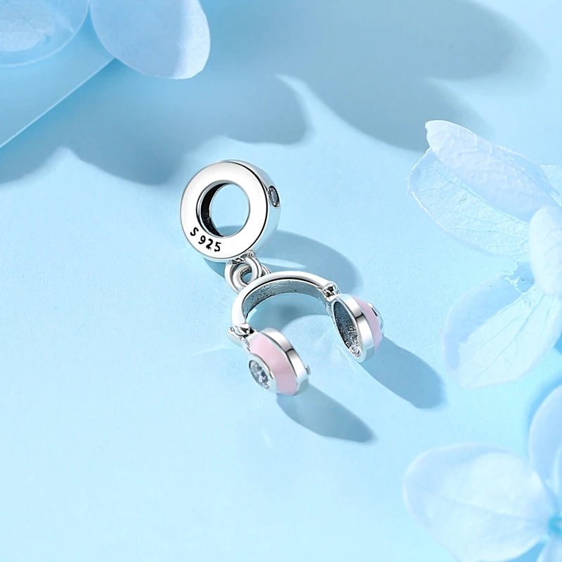 925 Sterling Silver Charms Beads Original Love Music Notes Piano Headphone Charm Fit Pan Bracelets Necklaces Jewelry For Women 3