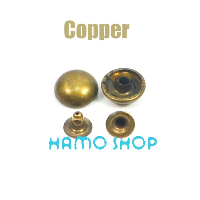Round Copper 100 шт, все размеры, Стильные Заклепки с шипами, пятна, голова гвоздика, панк-рок, сделай сам, кожа, ремесло, для одежды, сумки, обуви, части, украшения - Цвет: Round Copper