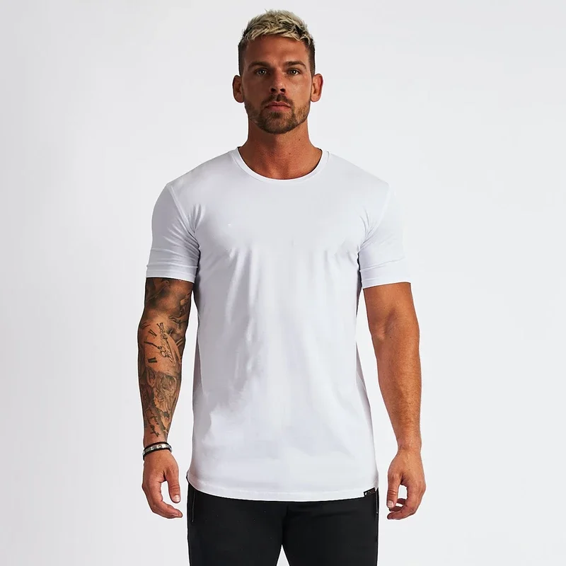 

BRZK Men's Summer 100% Cotton Pure Color Round Neckline Short-sleeved T-shirt
