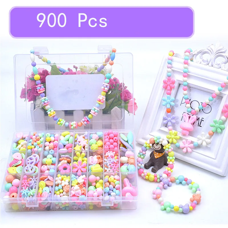 Children Bracelets for Girls Diy Toys for Children Handmade Necklace Girl Handmade Beading Headwear Interactive Toys for Kids