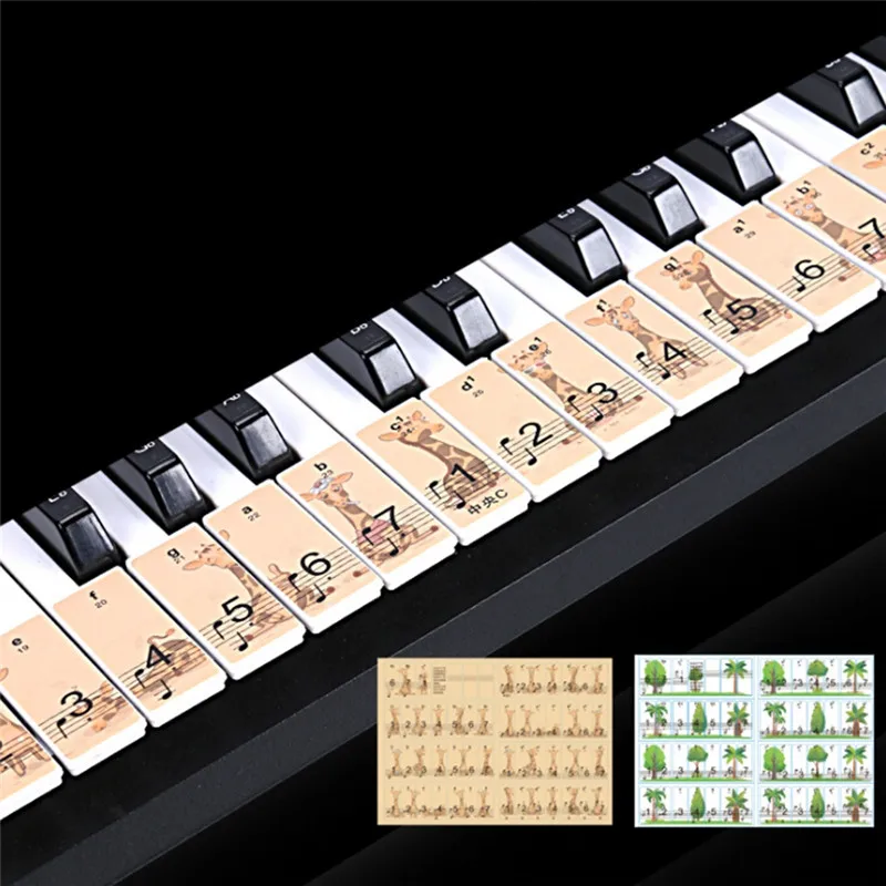 

Beginne Piano Sticker Transparent Piano Keyboard Removable Electronic Sticker Keyboard 37/49/54/61/88 Key Piano Sticker