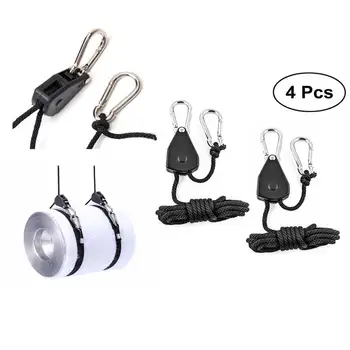 

4pcs 1/8 Inch Heavy Duty Adjustable Grow Light Ratchet Rope Hanger Yoyo For Grow Light Fixtures Gardening
