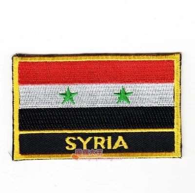 SYRIA Национальный флаг вышивка патч значок по всему миру 8*5 см Свазиленд Швеция Таиланд Турция Украина URUGUAY СССР США - Цвет: SYRIA