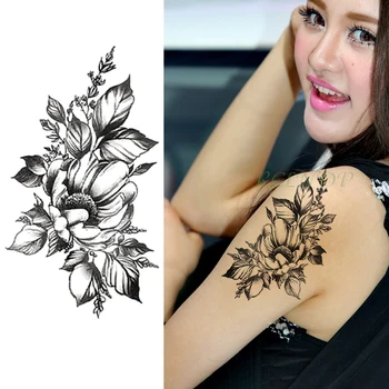 

Waterproof Temporary Tattoo Sticker fresh flower Fake Tatto Flash Tatoo Hand Arm Foot for Girl Women Men