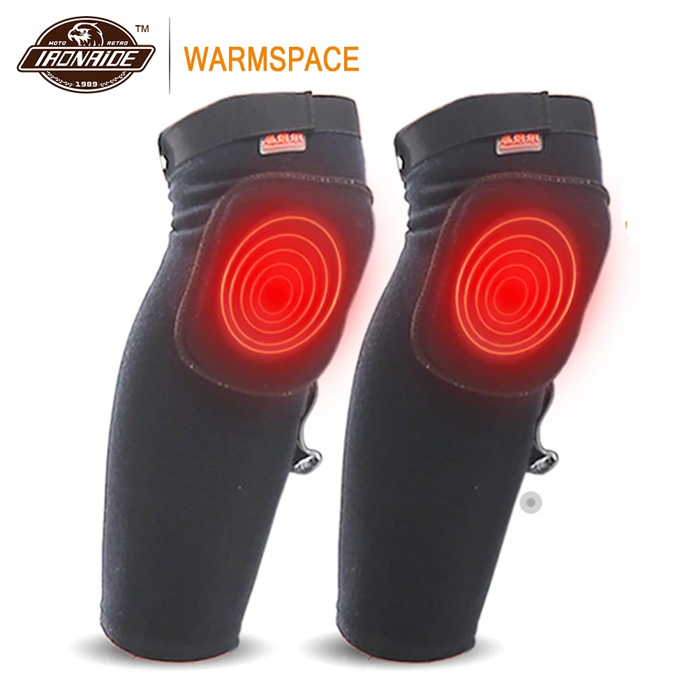 Теплые наколенники для мотоцикла WARMSPACK, теплые наколенники с подогревом, зимние наколенники с подзарядкой для занятий спортом, верховой езды - Цвет: WS-X01D-Black