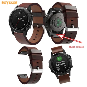 

New Luxury Leather Strap Replacement Watch Band For Garmin Fenix 5 GPS Fenix 5 PLUS Watch High Grade Wrist Strap belt adjustable