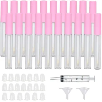 

20 PCS 2.5ML Empty Lip Gloss Tube Cosmetic Mini Lip Gloss Containers Brush Tip Applicator Wand for Lip Refillable Makeup DIY