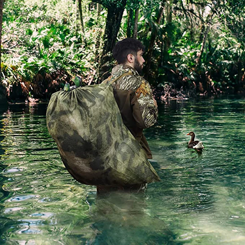 Mesh Decoy Bags Camo Borse Da Caccia Duck Decoy Bag Per Oca Turchia Waterfowl Duck Hunting Gear Drake Spallacci Regolabili