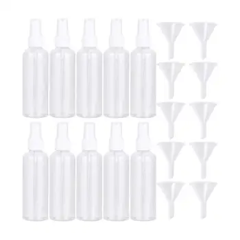 

10 Sets Transparent Empty Spray Bottles With Funnels Travel Subpackaging Bottle Perfume Sprayer Cosmetic Containers 100ml/50ml