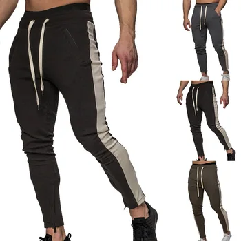 

2019 New Men Cotton Knit Jogger Sweatpants Casual Loose Stripe Pants Gym Workout Sports Pants Male Breathable Trousers Striped