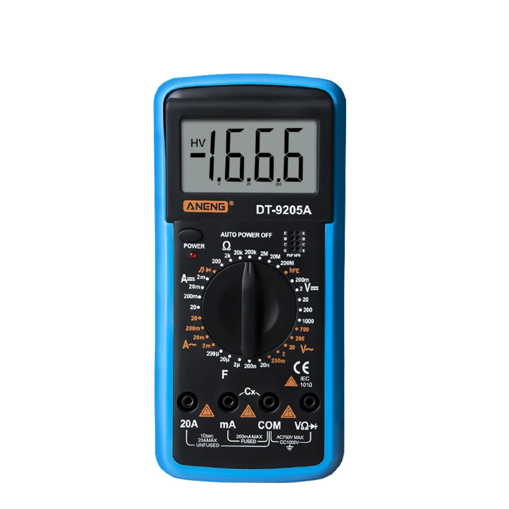 9205A мультиметр AC DC Цифровой мультиметр профессиональный тестер Измеритель емкостный вольтметр цифровой ЖК-дисплей 1999 счетчиков