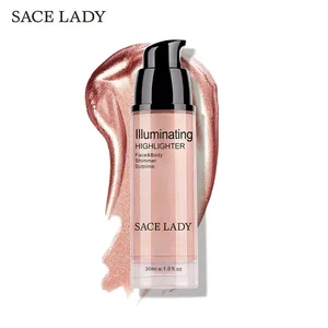 SACE LADY осветитель для макияжа, косметический крем для ухода за кожей лица и тела мерцание составляют жидкий ярче профессиональные свечение Комплект косметики - изображение