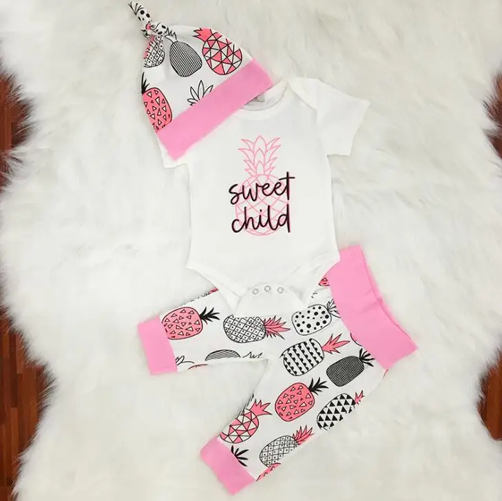 

0-6-18m Sweet Child Short-sleeved Pineapple Pant Ha