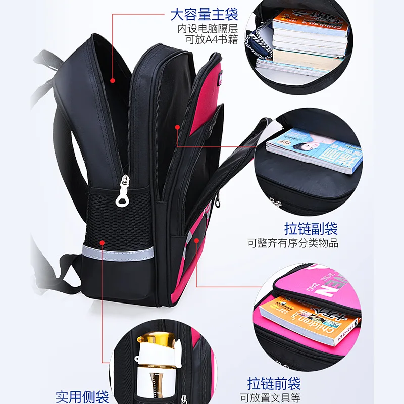 

Girl'S Grade Men's Young STUDENT'S 1-3-4-School Bag BOY'S 6-12 a Year of Age Lightweight Non-Unisex Backpack