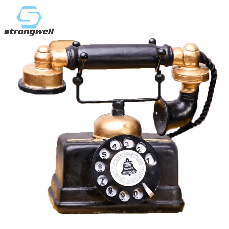Strongwell Vintage Antique Telephone Model Retro Cafe Bar Window Decor Props Display Home Decoration Modern Living Room Gift | Дом и сад