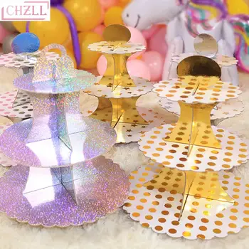 

CHZLL multi-layer dessert frame birthday wedding cake tray decoration Happy Birthday Decor for Home Decorative Cake Stand set