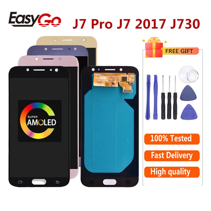 J730 lcd для samsung Galaxy J7 Pro lcd J730 SM-J730F J730FM/DS J730F lcd экран с кодирующий преобразователь сенсорного экрана в сборе