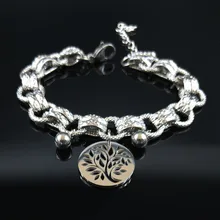 Дерево жизни браслеты из нержавеющей стали женские ювелирные изделия цвет серебра талисман браслет и браслеты ювелирные изделия orologio uomo B17859