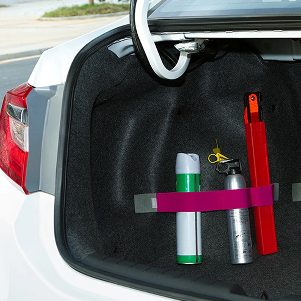 Details about   Car Trunk Hook and Loop Mixed Fabric Storage Device Fixed Straps Solid Color 