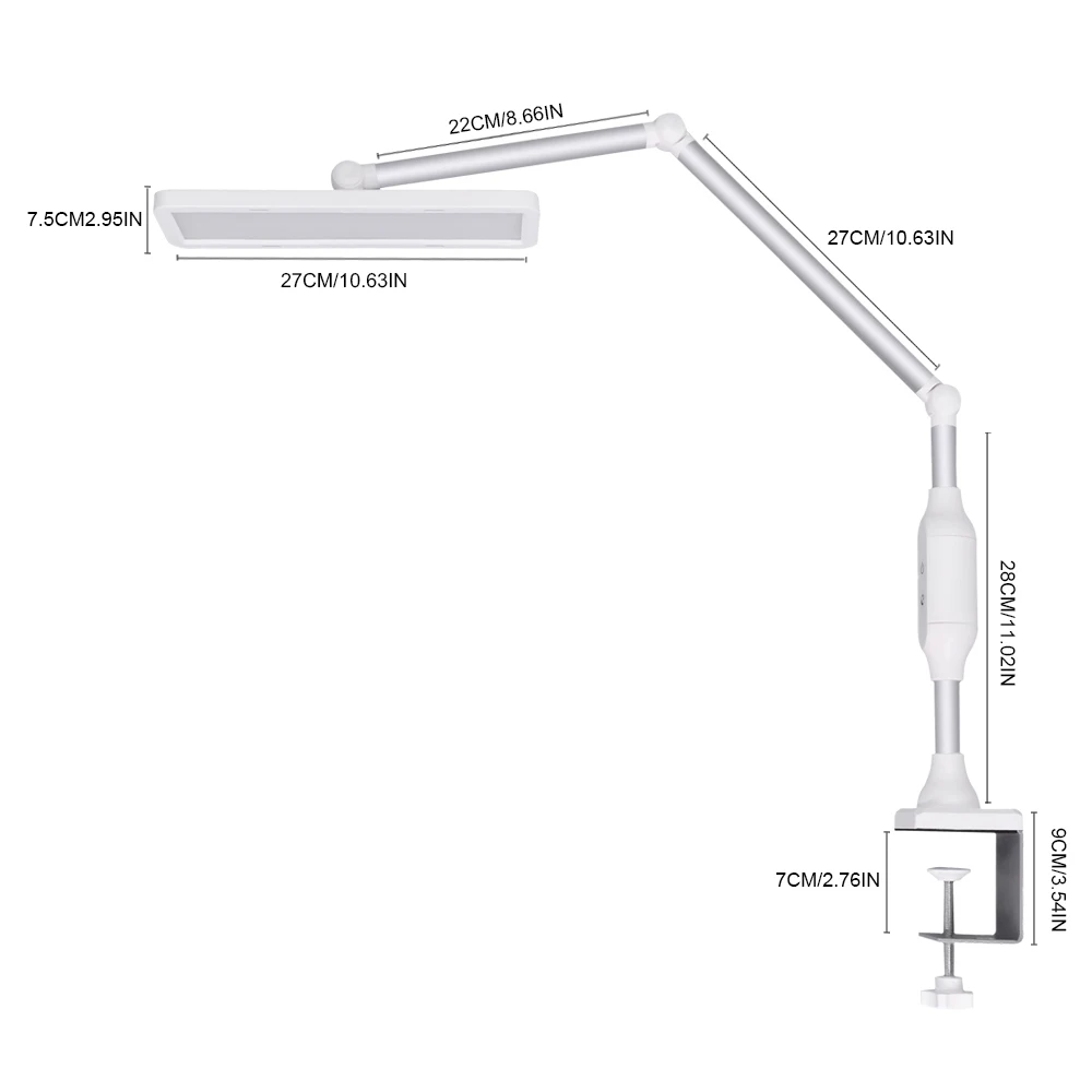 Long Arm Clip-on Lamp Adjustable Brightness Remote Control Touch Dimmer LED Table Lamp For  Reading Room Business Office Work 6