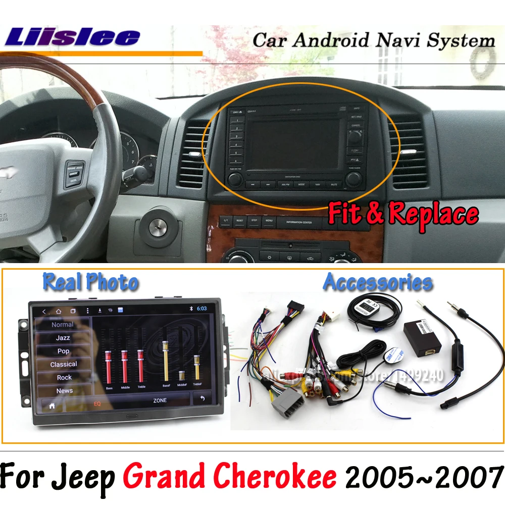 Liislee Android 8,0 up для Jeep Grand Cherokee 2005~ 2007 стерео экран Carplay BT без DVD плеера gps навигация Мультимедийная система