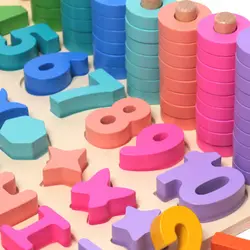 Детские 6 в 1 бревно буквенные формы, одинаковые игрушки, обучающие цифры, одинаковые формы, раннее образование, обучение математике для