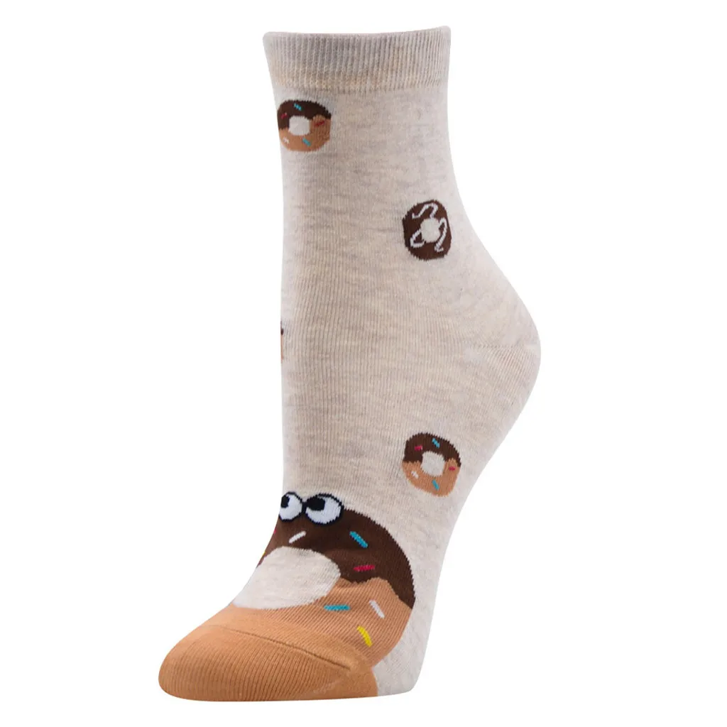 Осенне-зимние женские носки из хлопка, повседневные носки высокого качества с принтом Джокера, простые носки без пятки среднего размера L0823 - Цвет: Beige