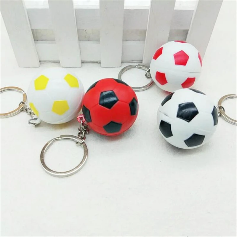

20pcs/lot 4cm football creative keychains for bag hanging key holder metal alloy key chains key ring souvenir gifts sport lovers