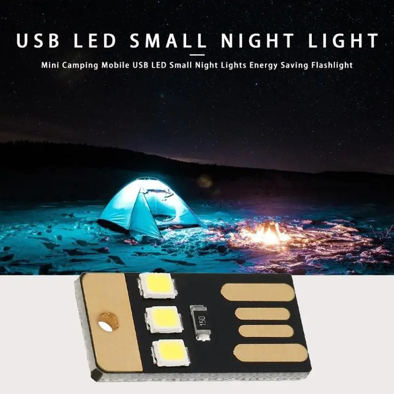 Outdoor Mini Slim For Camping Night Hiking Tent Lamp Light Portable Energy Saving Flashlight Mobile USB LED Small Lighting Tool 2