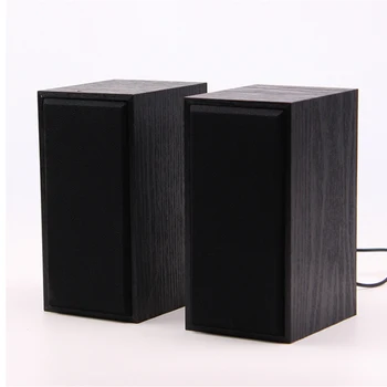 USB Wired Wood Combination Computer Speakers Stereo Music Player Subwoofers Sound Box For Laptop Wooden Multimedia Speaker 1