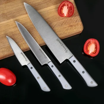 

SAMURA HARAKIRI set of 3 kitchen knives, blades 10 cm, 12 cm, 20 cm, white handle