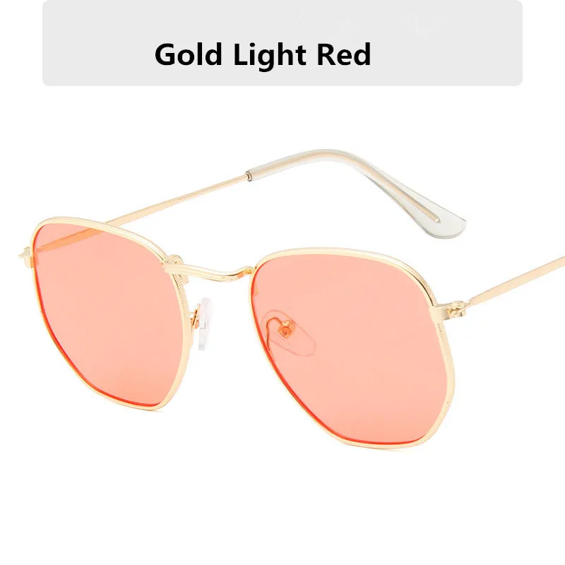 Gold Red Kilig шестигранные Солнцезащитные очки женские брендовые дизайнерские маленькие квадратные солнцезащитные очки для мужчин металлическая оправа для вождения рыбалки Солнцезащитные очки женские - Цвет линз: Gold Red