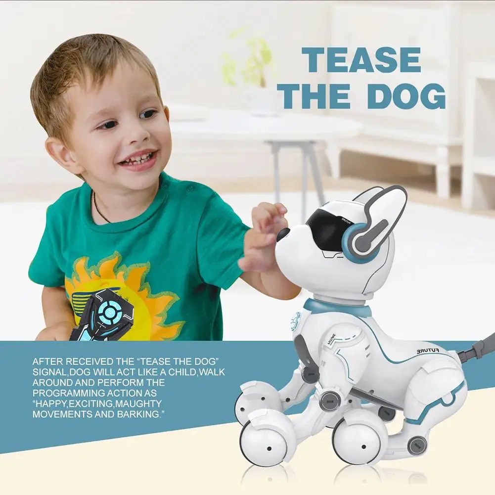 

Early Education Smart RC Robot Dog Walk & Dance Interactive Pet Puppy Robot Dog Remote Voice Control Intelligent Toy For Kids