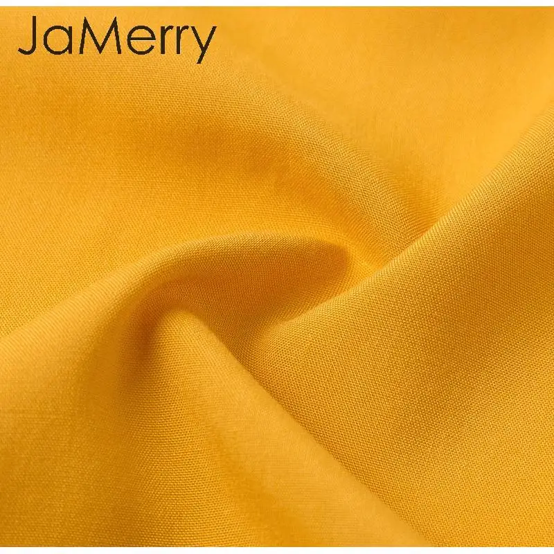 JaMerry винтажное богемное платье с рюшами, сексуальное хлопковое Пляжное Платье макси с коротким рукавом, повседневное однотонное желтое весеннее летнее платье с запахом