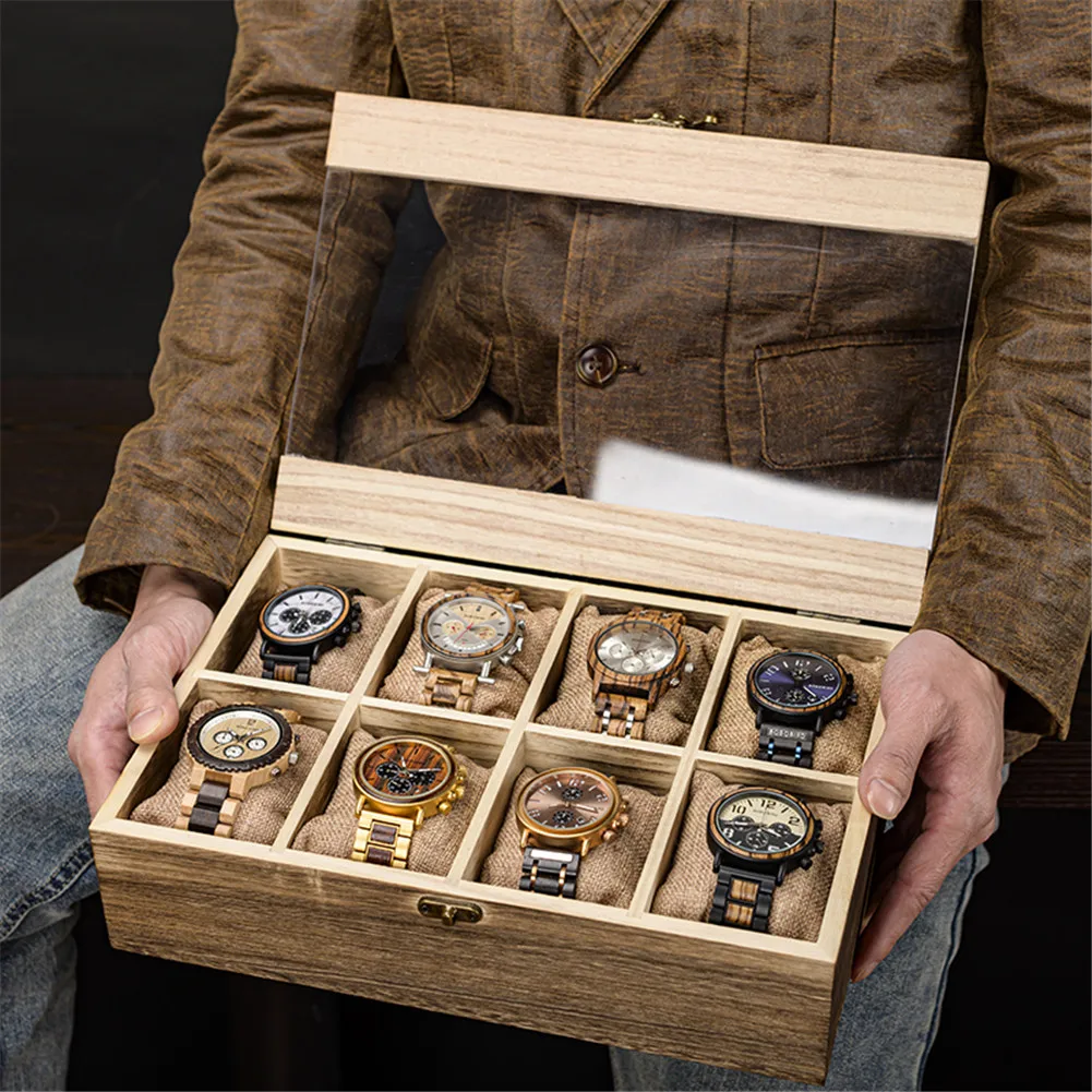 Tanio Pudełko na zegarek drewniany zegarek