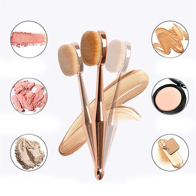 

Super Soft 1 Pcs Make Up Brush Toothbrush Shaped New Beauty Instrument Makeup Brush Multi-functional Base Oval Brush