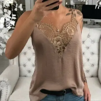 

Carlota Sexy Lace Deep V-neck Sleeveless Loose Camisole Cardigan Camisole Ladies Fashion Practical Portable Women S