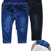 Jeans Boys Pants Winter High-Quality Clothing Thicken New Warm 1-9Y Cashmere Little-Feet