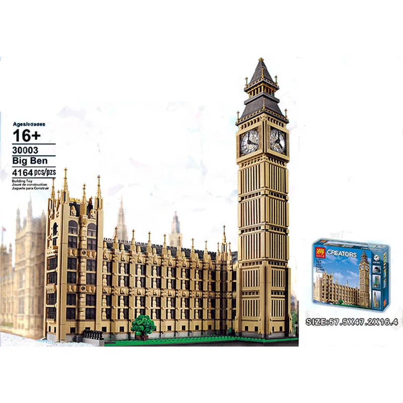 

LELE 30003 4164pcs 17005 City Big Clock Model Building Kit Set Blocks Bricks Children LP Gift lepinings Toys lone 10253