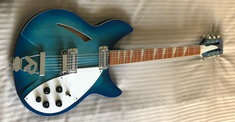 Модель 360 Cherry Sunburst 12 струнная электрогитара два выхода полуакустический корпус два цвета Китай Сделано подписи гитары