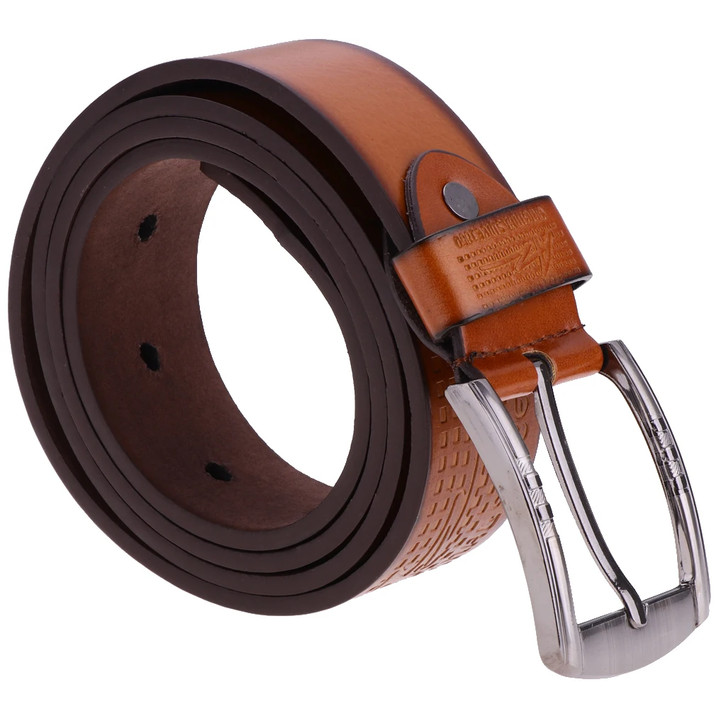 Fashion Men's Luxury Waistband Leather Belts Trousers Pin Buckle Waist Strap Width 3.8cm