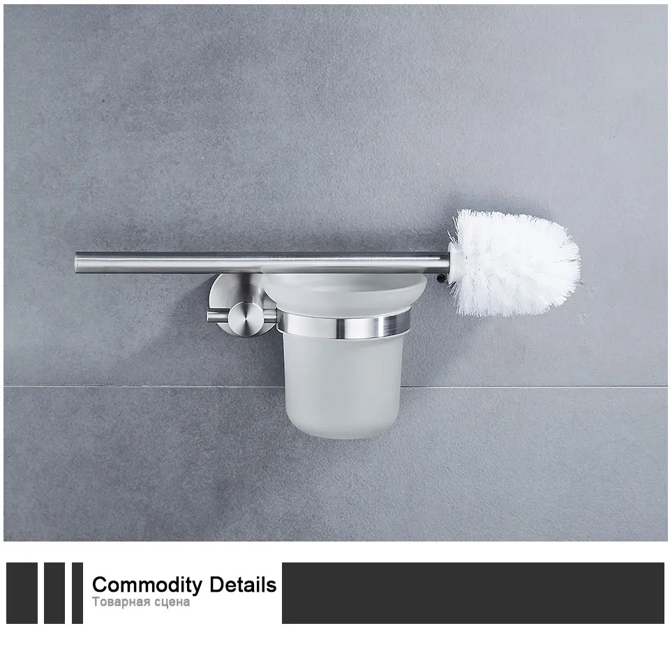 Description Picture 6 of itemToilet Brush Kit Wall Mounted, 304 Stainless Steel Toilet Bowl Brush for Bathroom Toilet Rust Resistance Cleaning Tools
