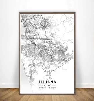 

Brasilia,Thessaloniki,Thunder Bay,Tijuana,Tirana,Tokyo,Toledo,Modern City Map Canvas Art Print Home Room Decor Poster