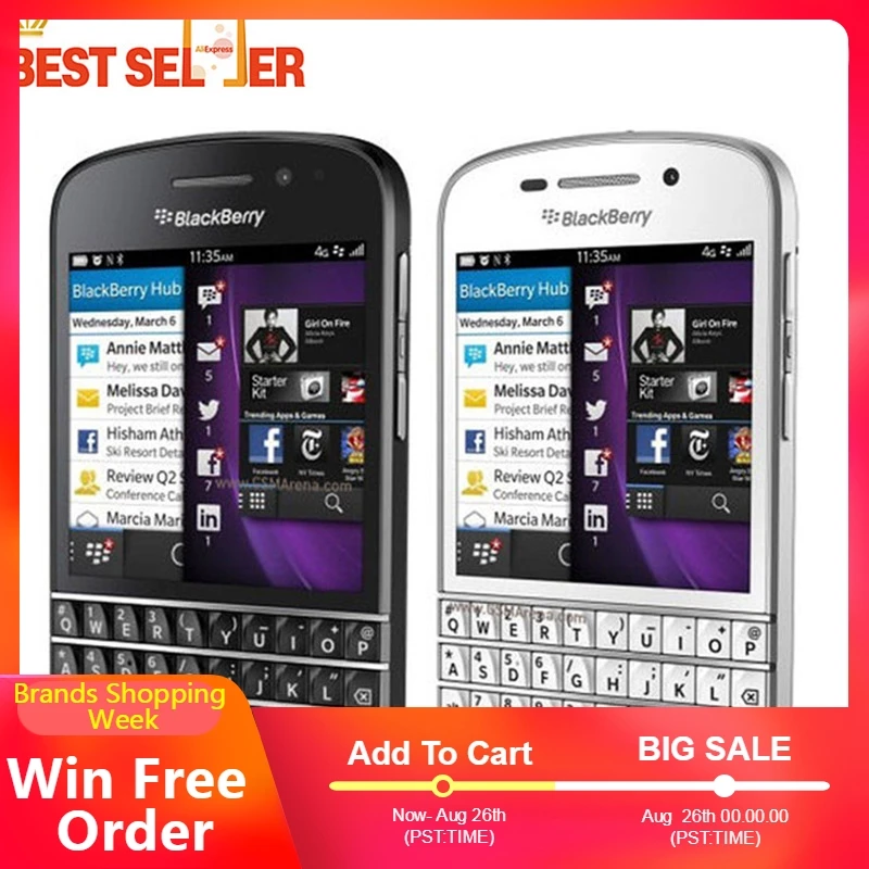 Оригинальный разблокированный мобильный телефон Blackberry Q10 3g 4G сеть 8.0MP