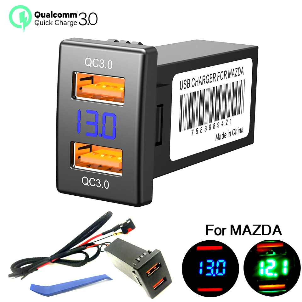 

Автомобильное зарядное устройство с двумя Usb-портами, 12 В, для Mazda